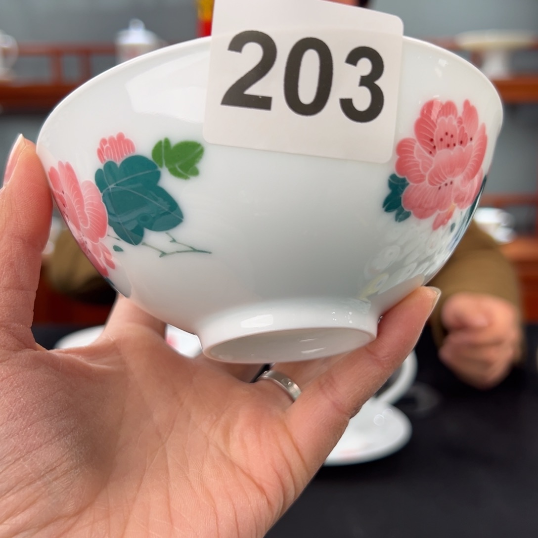 1**3红芙蓉对花观赏碗（口变形）