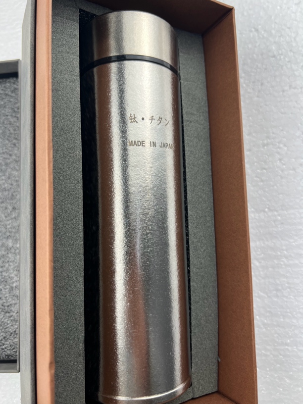 银色纯钛便携泡茶水杯商务车载大容量简约高档保温杯钛杯