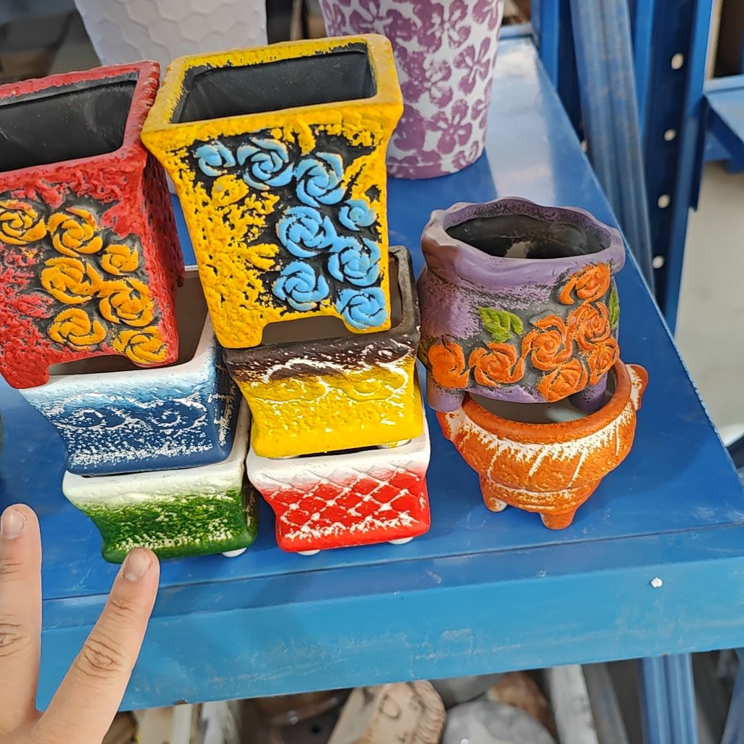 红陶吸水透气的白陶花盆凑满12发货