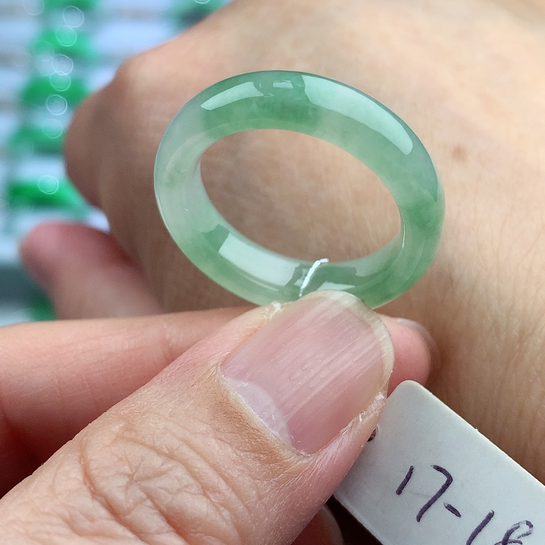 未镶嵌戒指翡翠17-18号