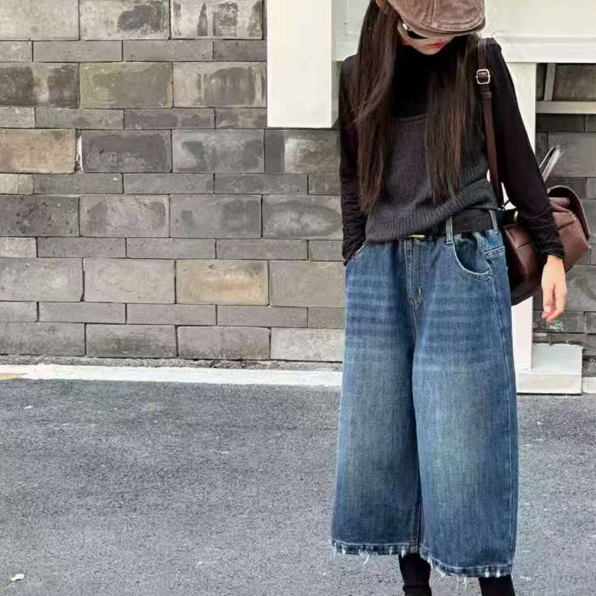 儿童牛仔八分裤女童