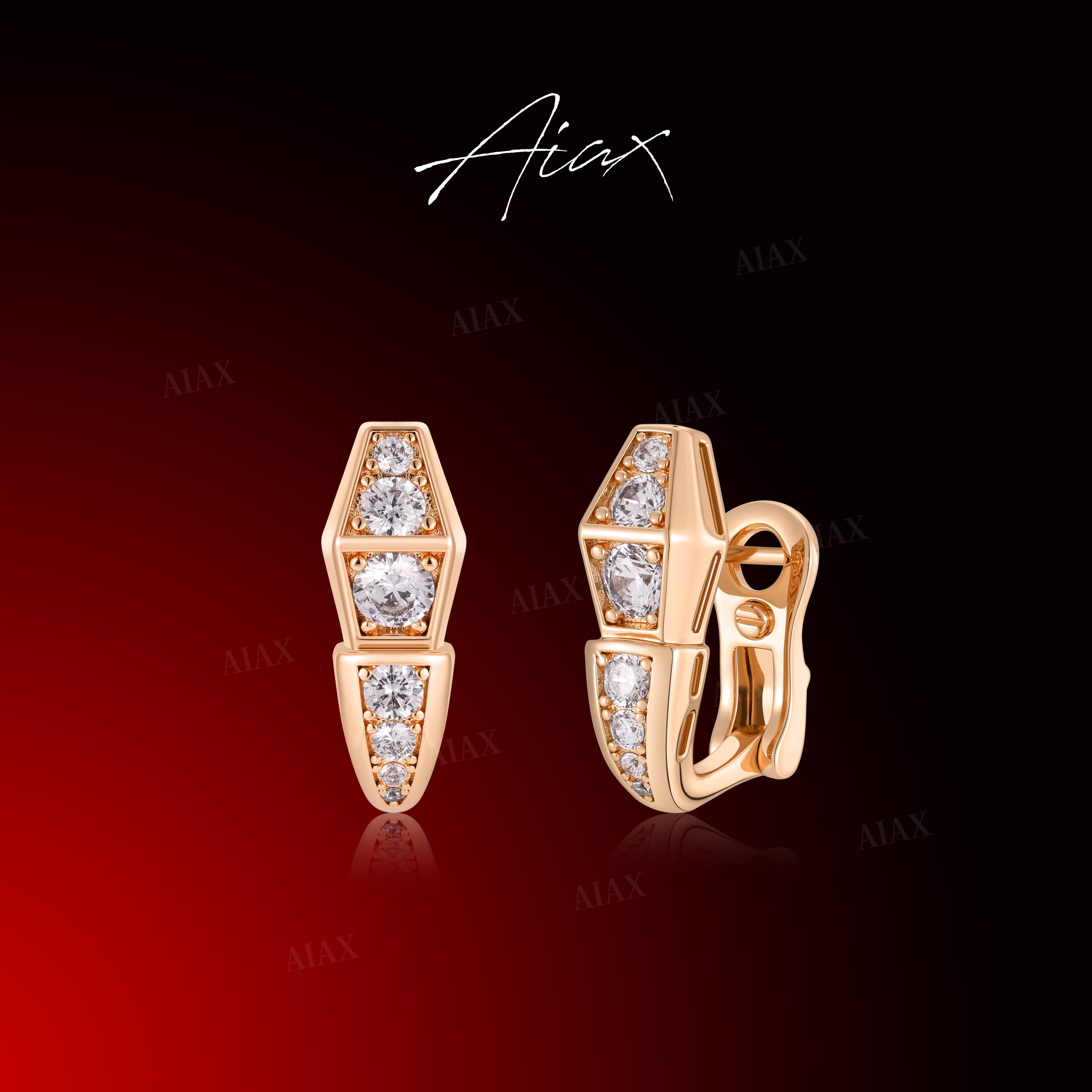 AIAX  镀K金【情人节】 时尚经典耳拍款蛇形耳环TSL1566