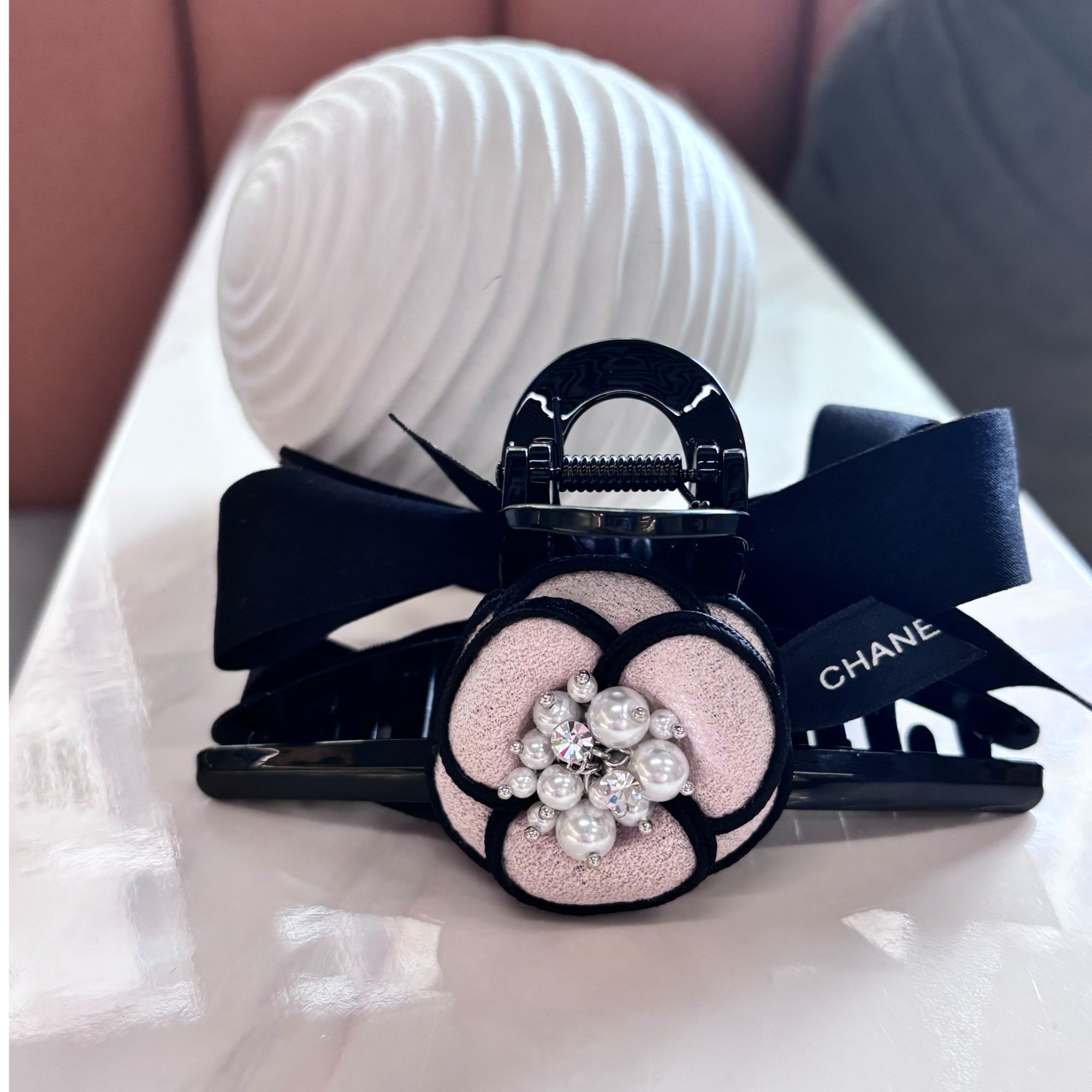 韩国设计师品牌【山茶花轻奢锆石珍珠抓夹】发夹