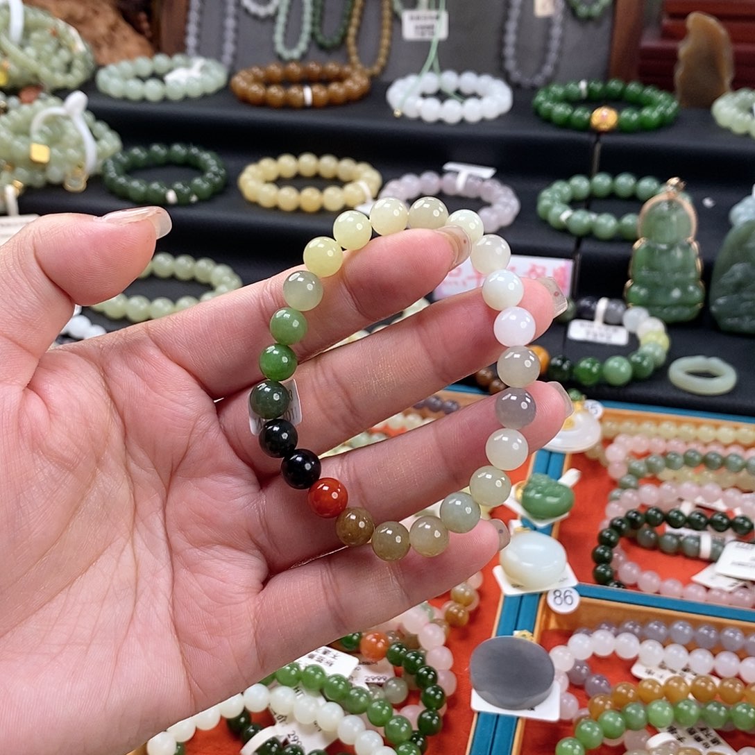 和田玉手链 8MM未镶嵌