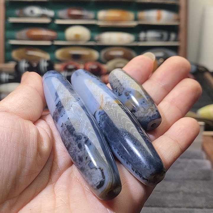 西***风玛瑙/玉髓未镶嵌吊坠(不含链)