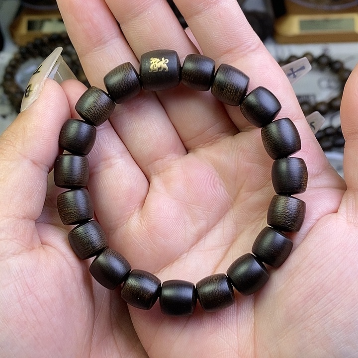 沉香手串越南芽庄白棋楠1.0桶珠