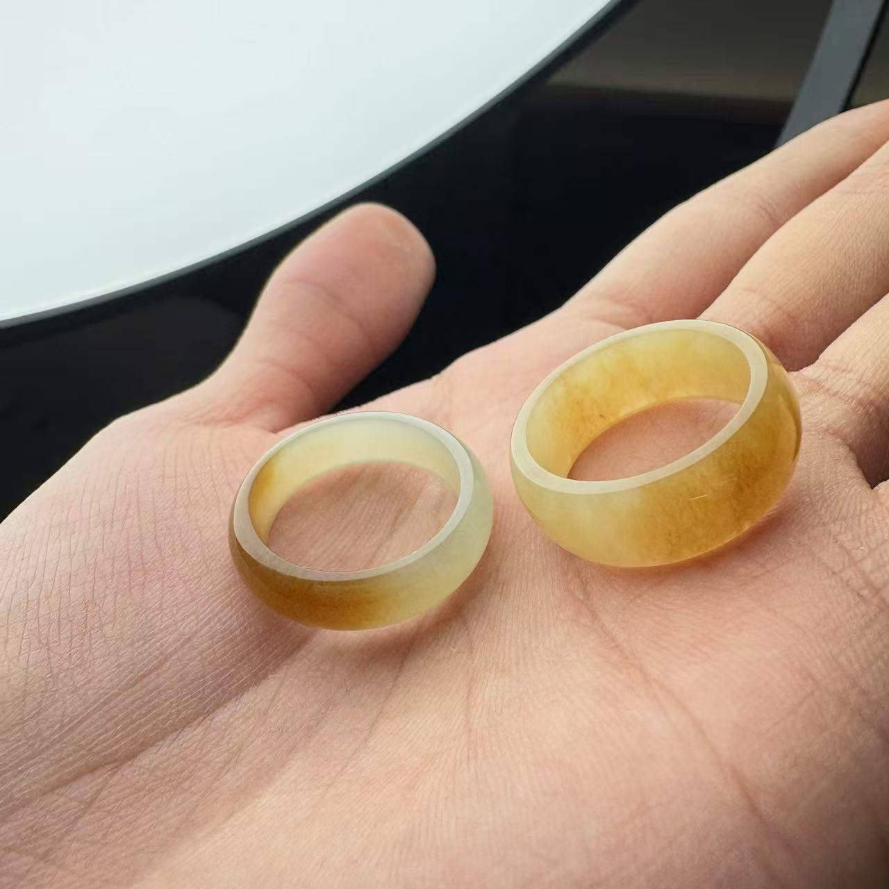 【德巧家】和田玉糖白戒圈MF（多样性发货，发一个）