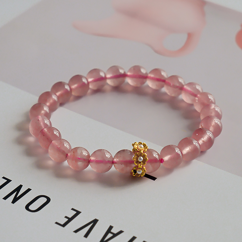 原创设计款草莓晶单圈女式手链多样性发一-6763