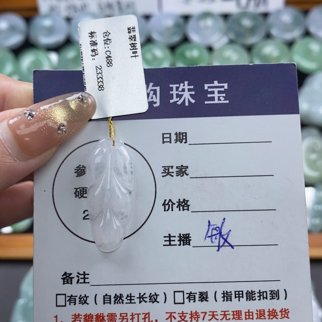 翡翠未镶嵌颈饰树叶