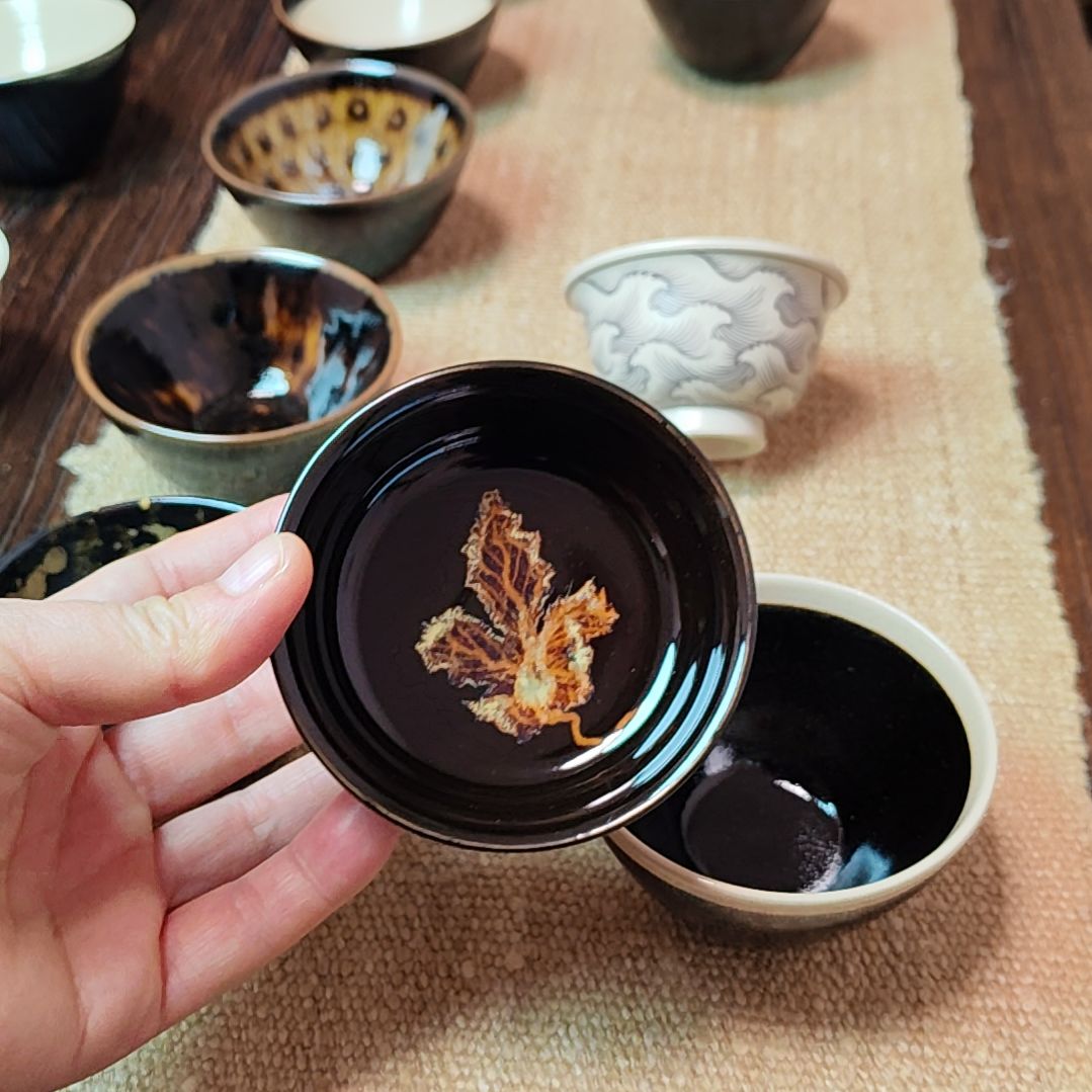 吉州窑原矿手工柴窑柴烧木叶盏（瑕品福利）