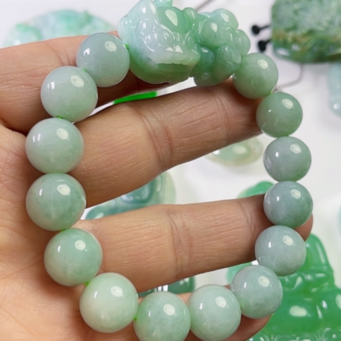 【闪购商品】翡翠套链未镶嵌天然翡翠手串