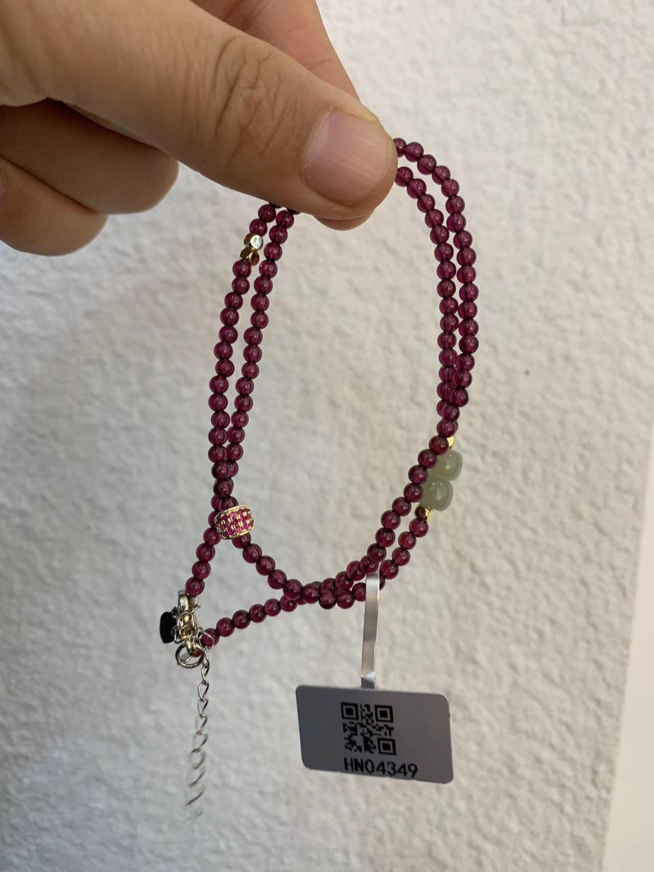 天然石榴石项链HN04349