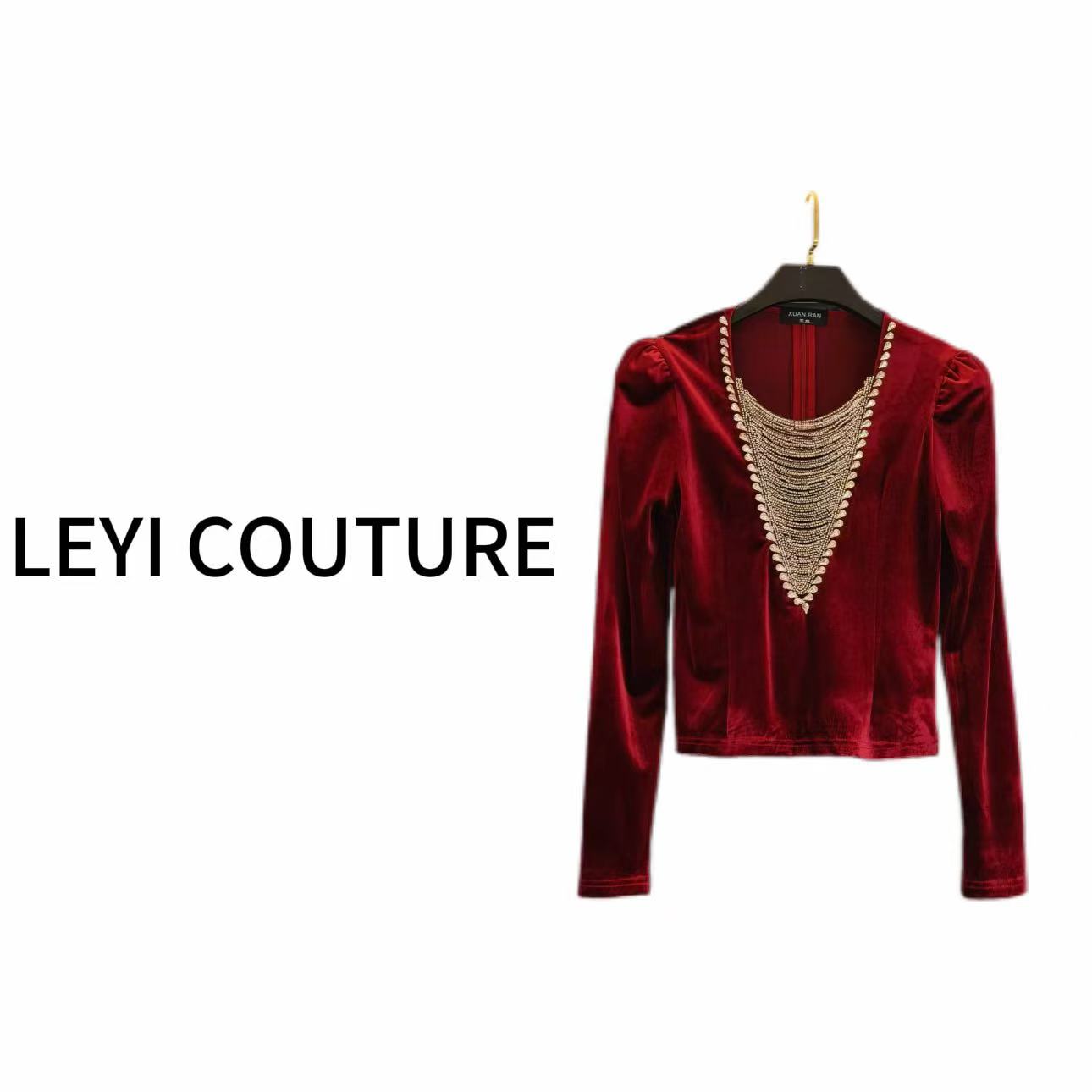 【 LEYI COUTURE】畑畑2025高端“黄金雨”时尚上衣 2511120002