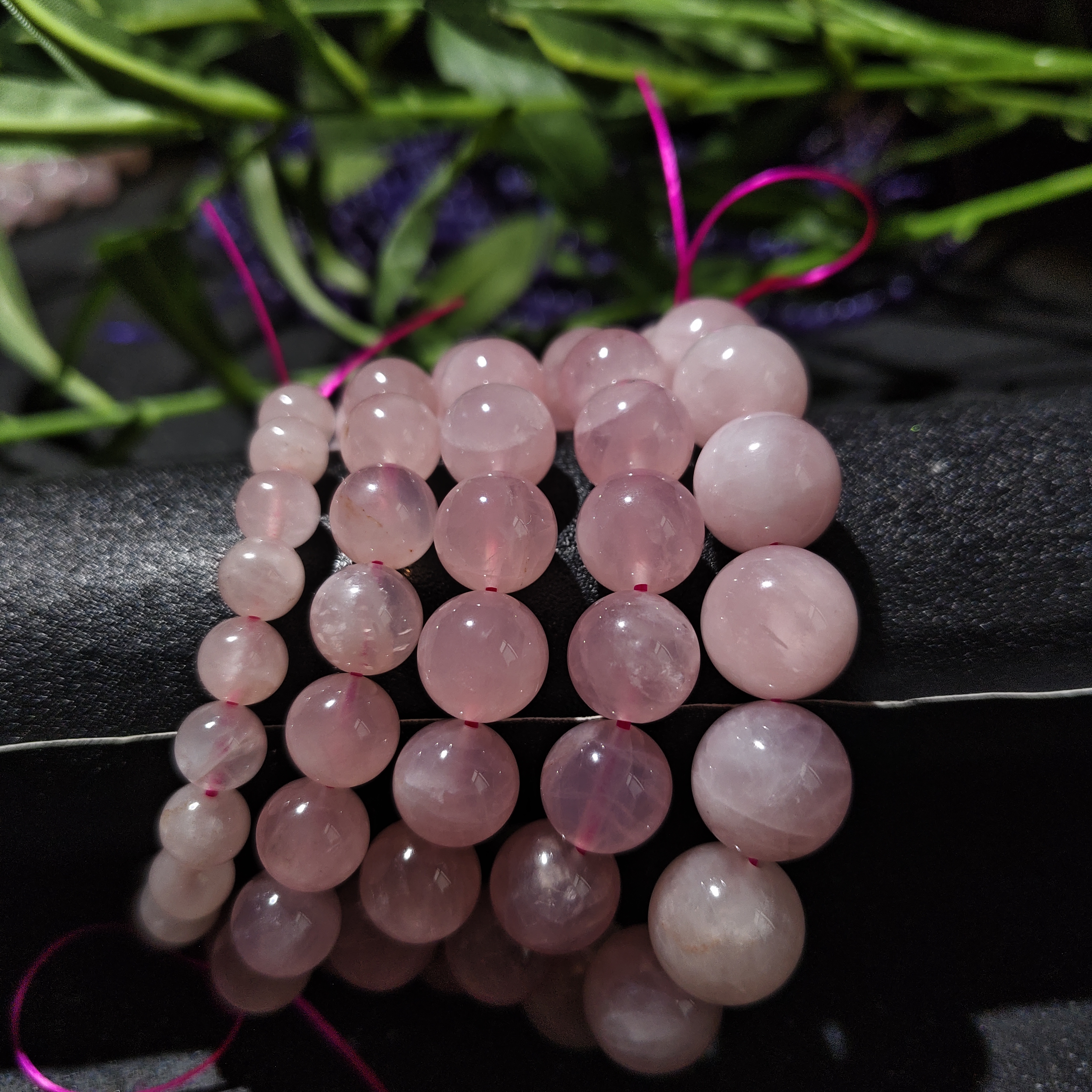 【黑胖珠宝】H0953  天然水晶粉晶手链 多样性发其一