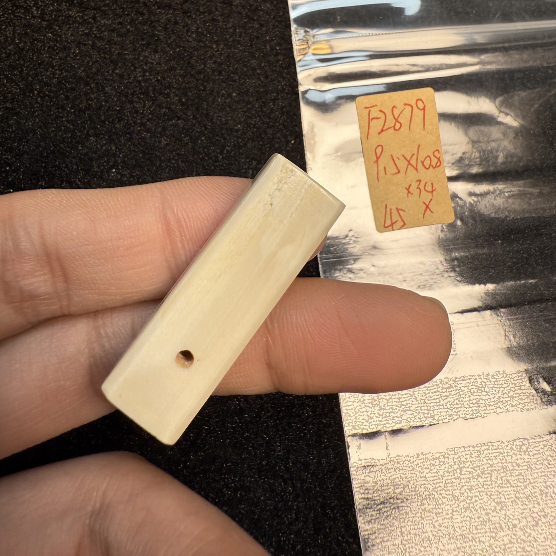 F2879天然猛犸象牙冰料果冻料一字三通三通9.5*10.8*34mm瑕疵