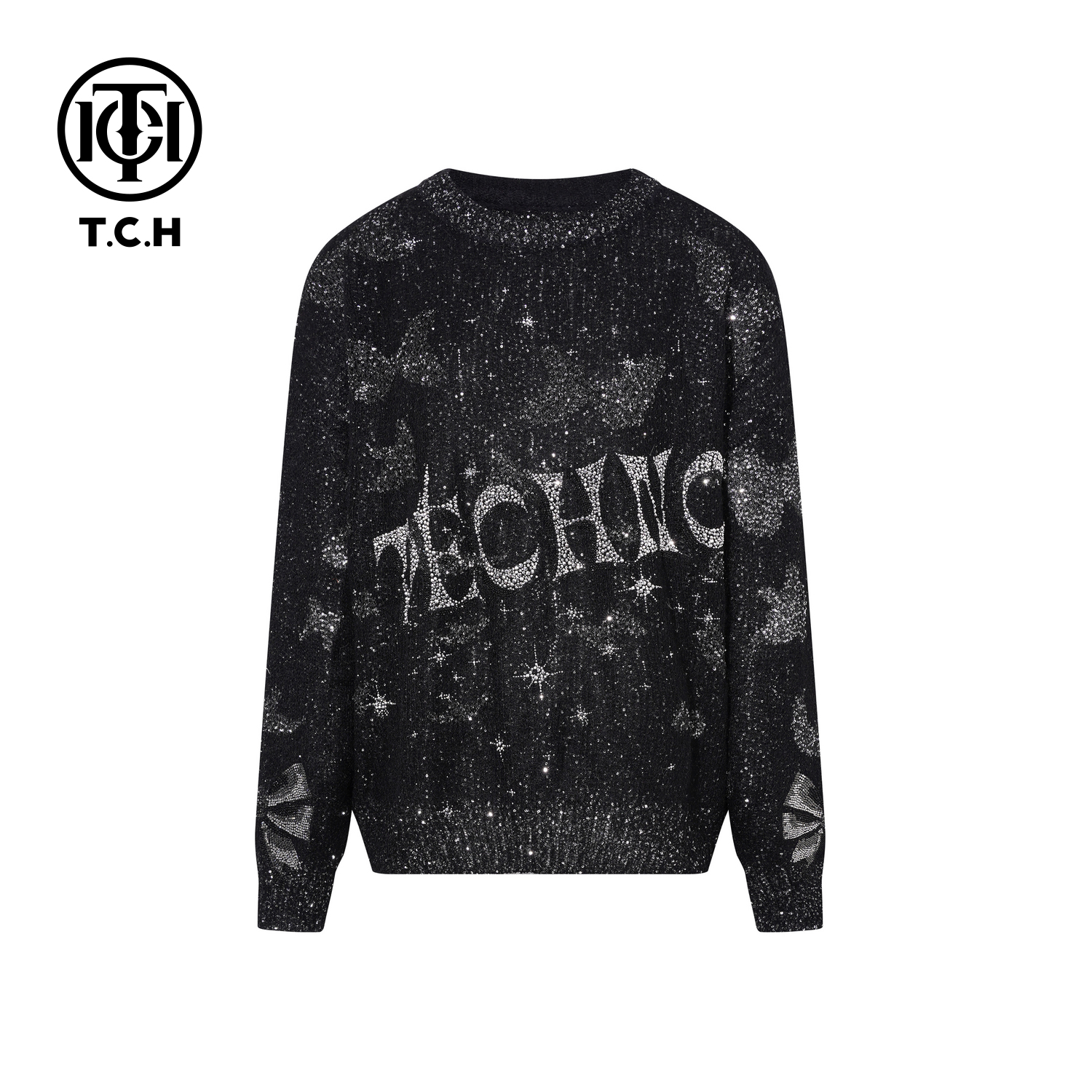 TCH【柔软舒适】冬款时尚烫钻针织衫T75D09E5083私服tch