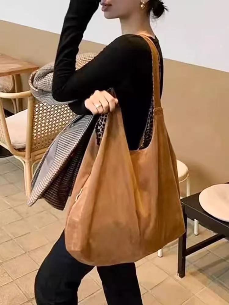 豹纹双面立体灯芯绒双面背包单件休闲包-91371
