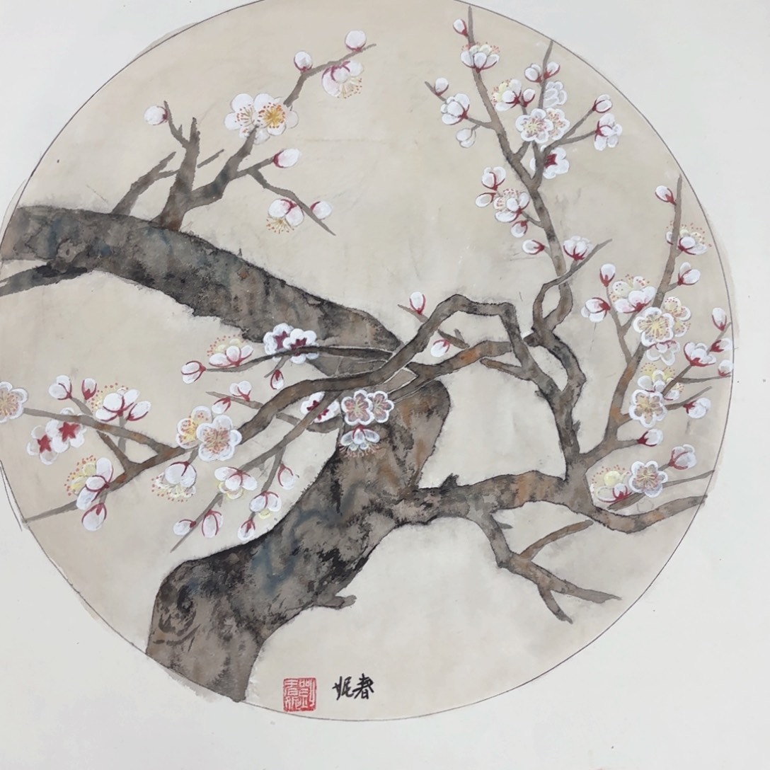 国画板*春妮 斗方山水