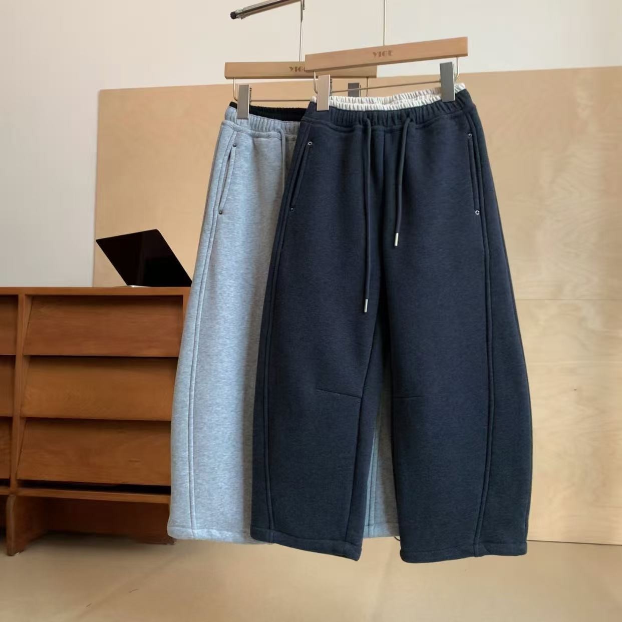 【现货】潮童加绒卫裤百搭中大童韩版男童运动裤男女童休闲裤YG7118