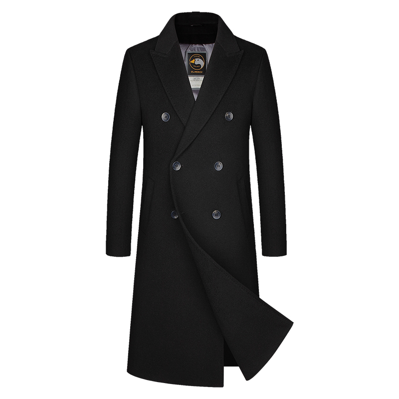 【100%羊毛双面呢+90鹅绒】商务初剪羊毛大衣毛呢大衣中长款外套