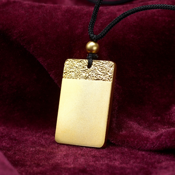 吊坠足银 银镀金平安无事牌吊坠