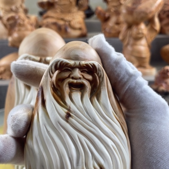 交***族柏木（崖柏）崖柏工艺品手把件