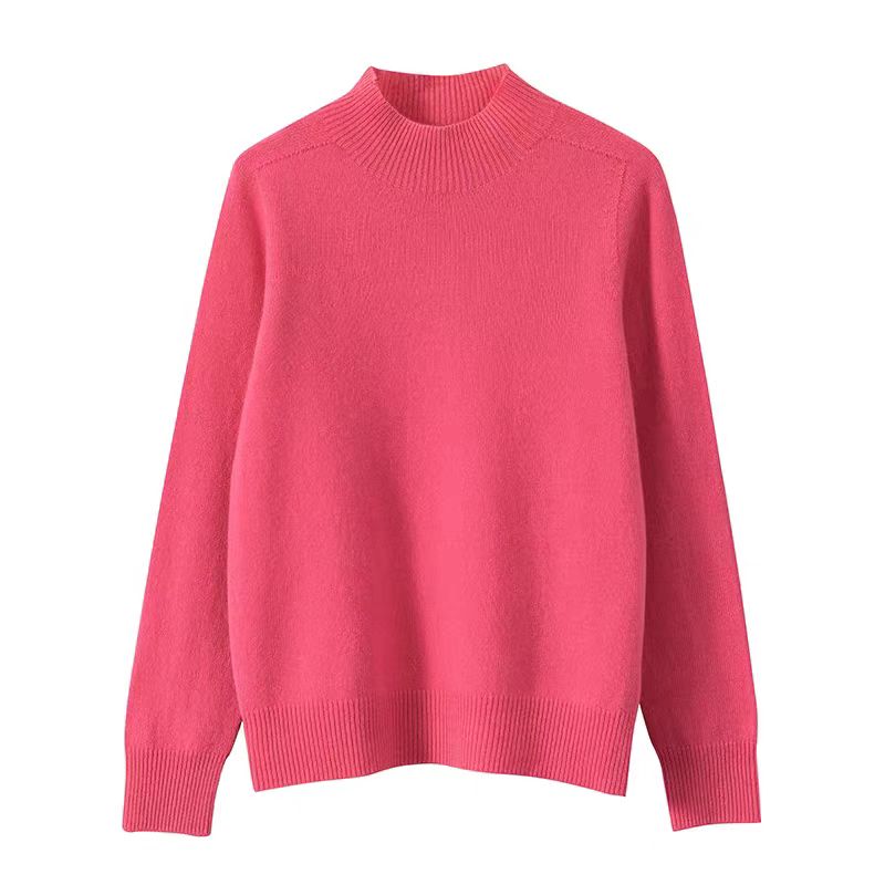新年红色毛衣2024秋冬外穿复古纯色套头针织百搭上衣