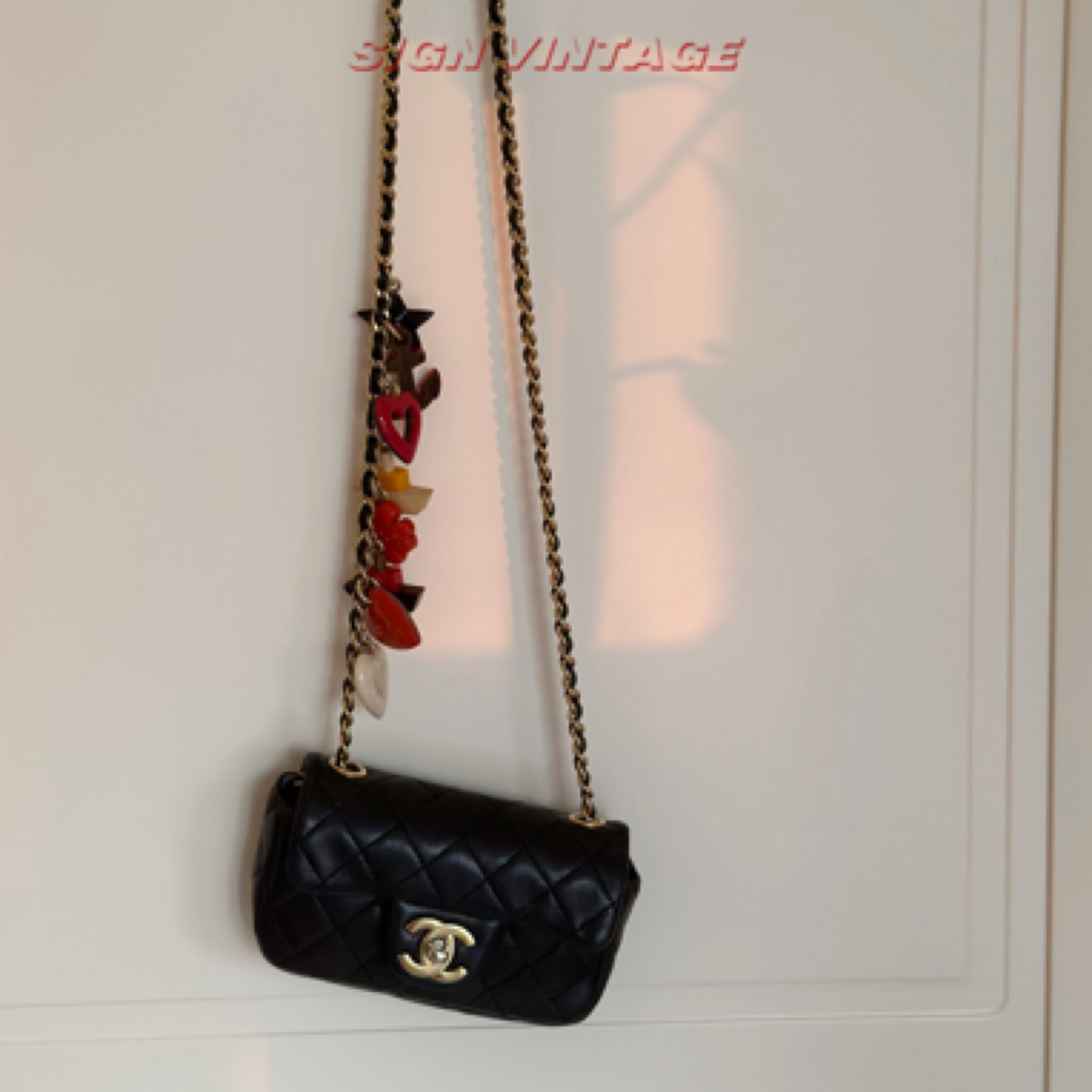 95新 Chanel/香奈儿 情人节限定木头小mini斜挎包