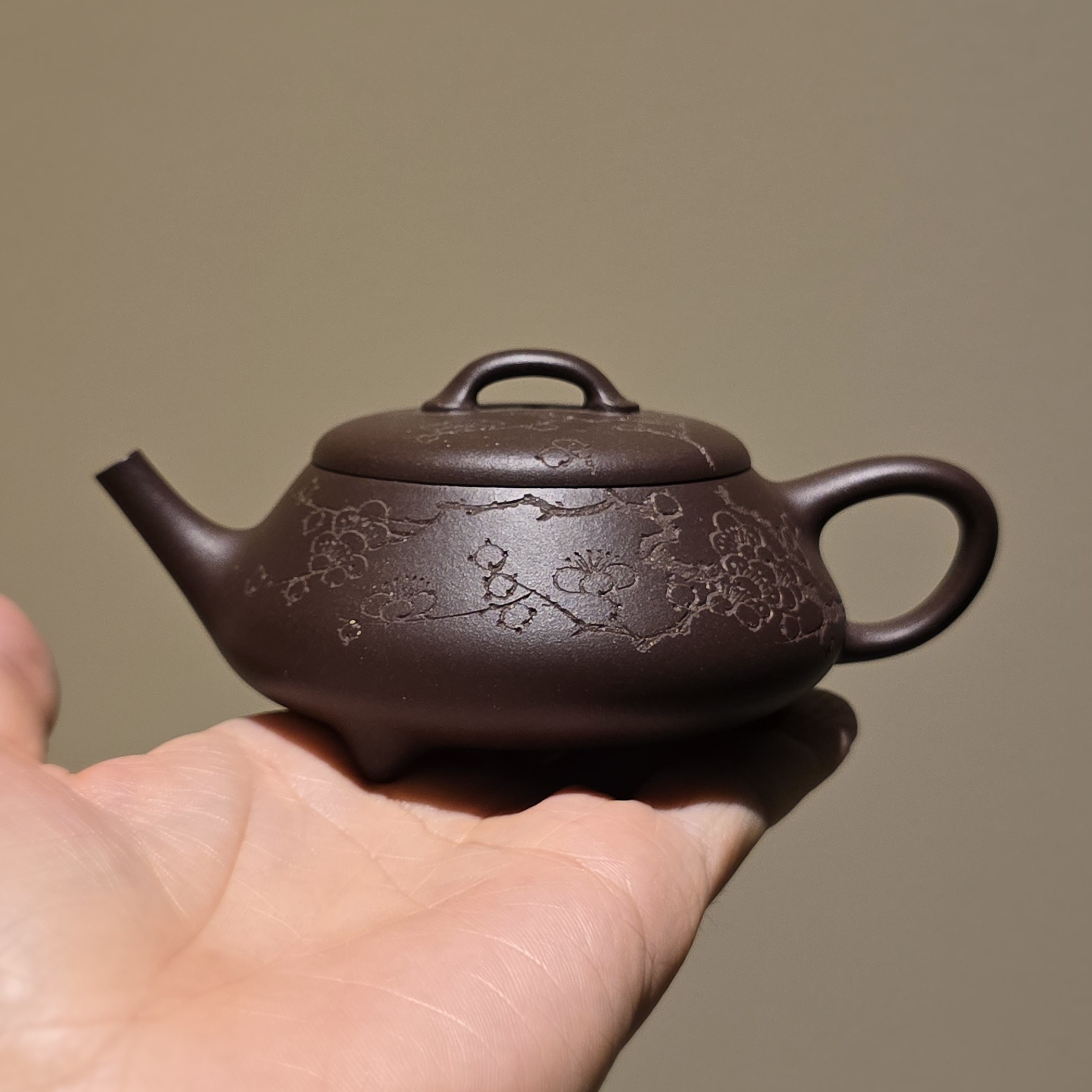 逸瓢壶 约150cc 原矿老紫泥 手工紫砂壶 半手工制作 泡茶茶具
