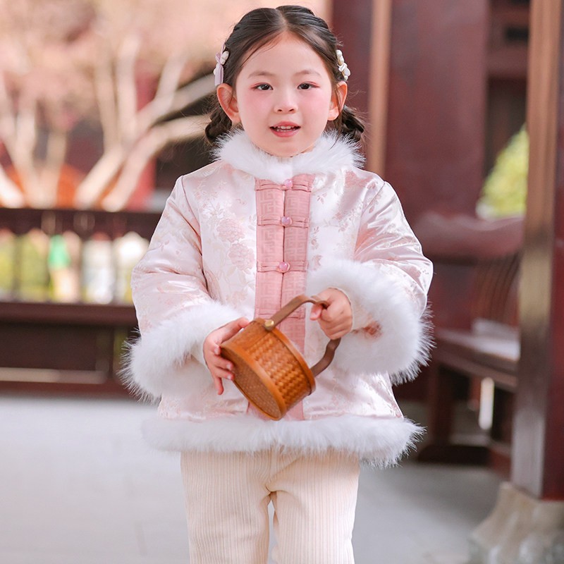 女童冬季中国风2026冬儿童汉服古装冬装宝宝拜年服女孩唐装外套