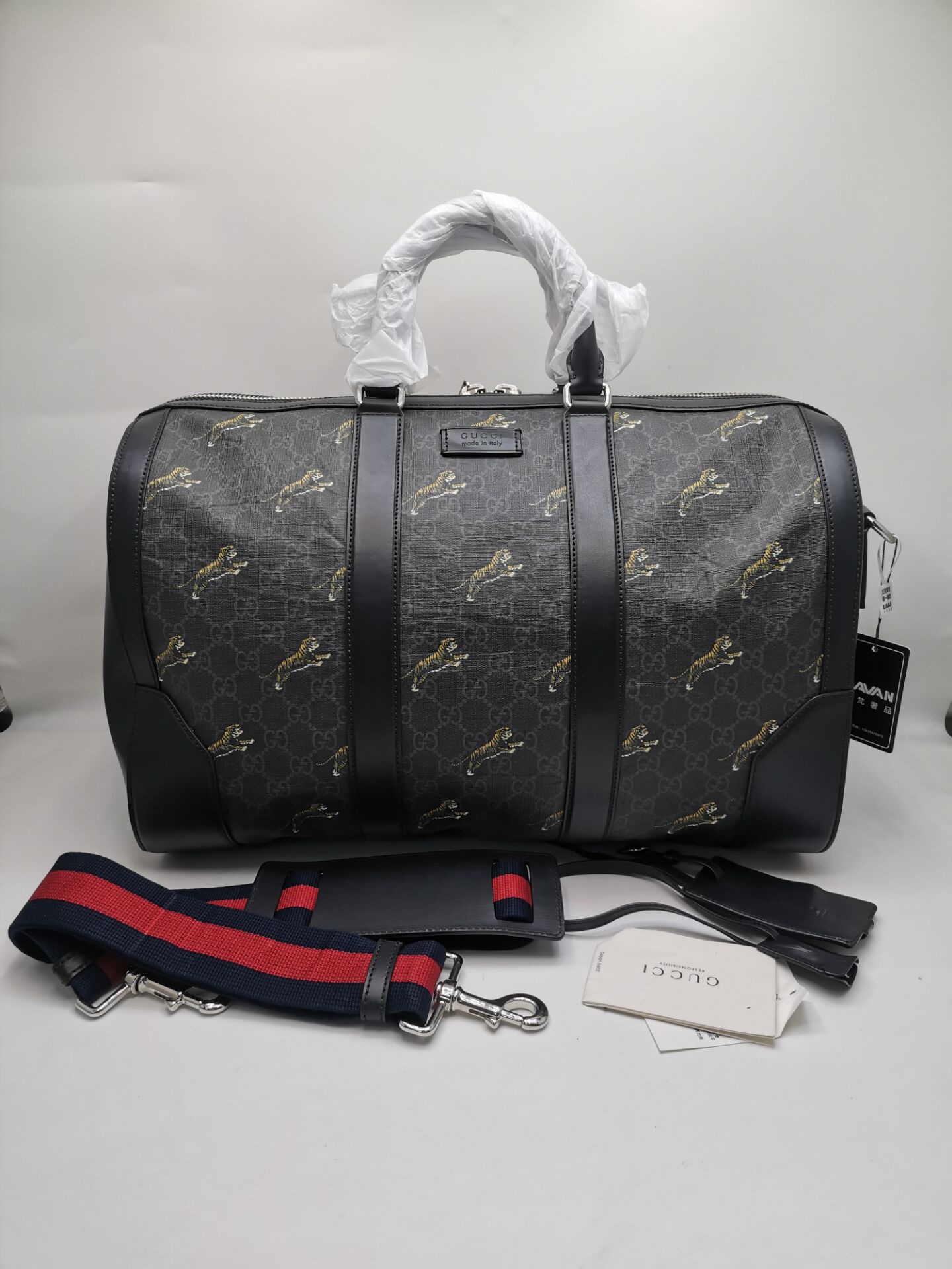 99新 GUCCI/古驰 98新18206 古驰 黑老花 45寸 旅行袋 肩包 休闲