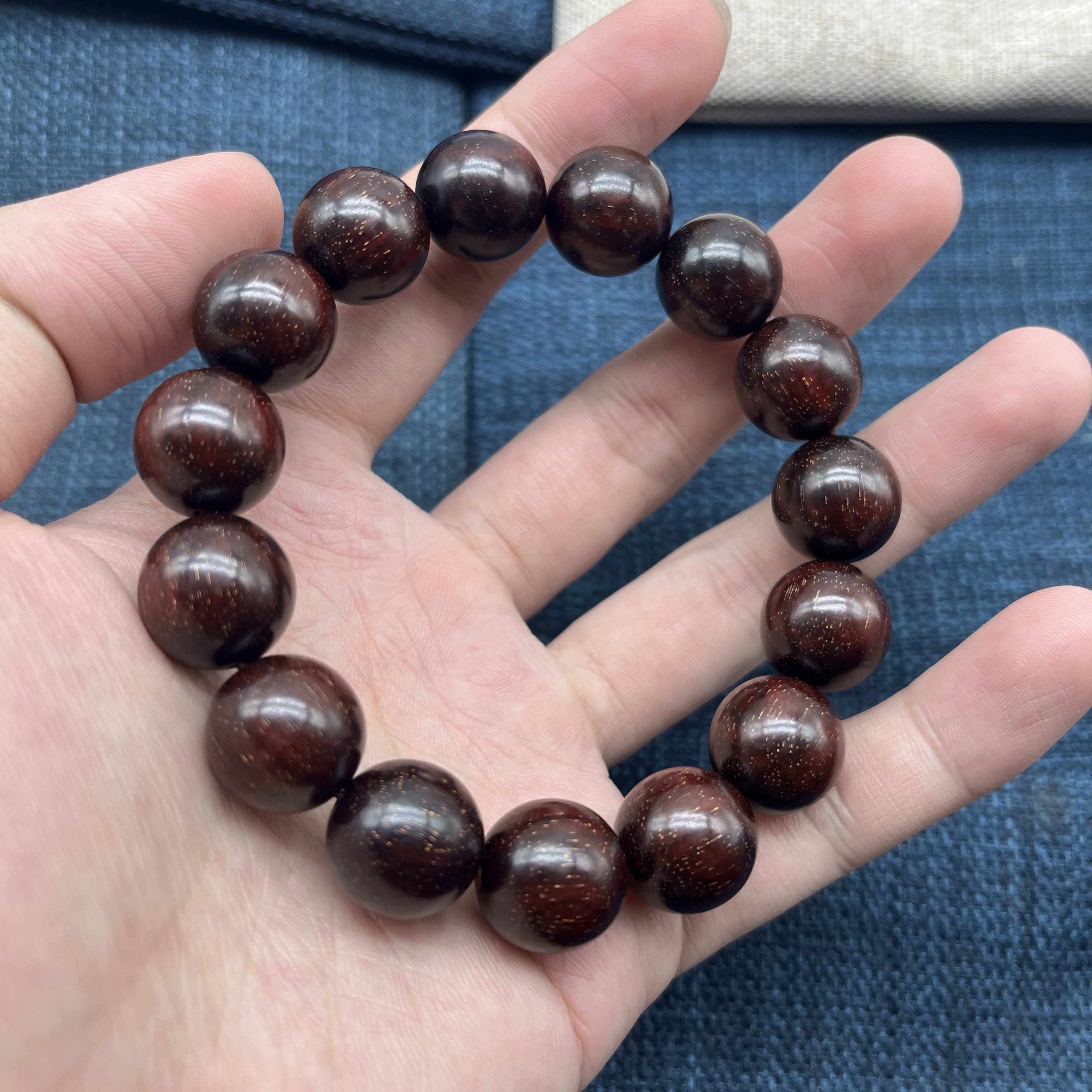 紫檀圆珠卡15单圈手串无礼盒 5220