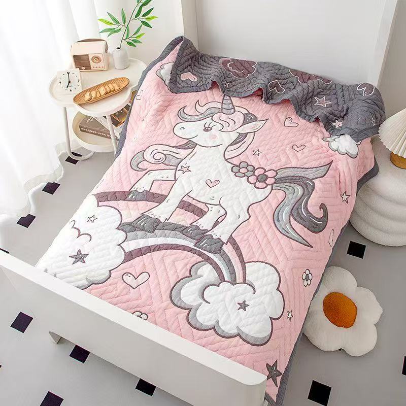 天丝泡芙被面包被可水洗幼儿园家用 120*150 独角兽