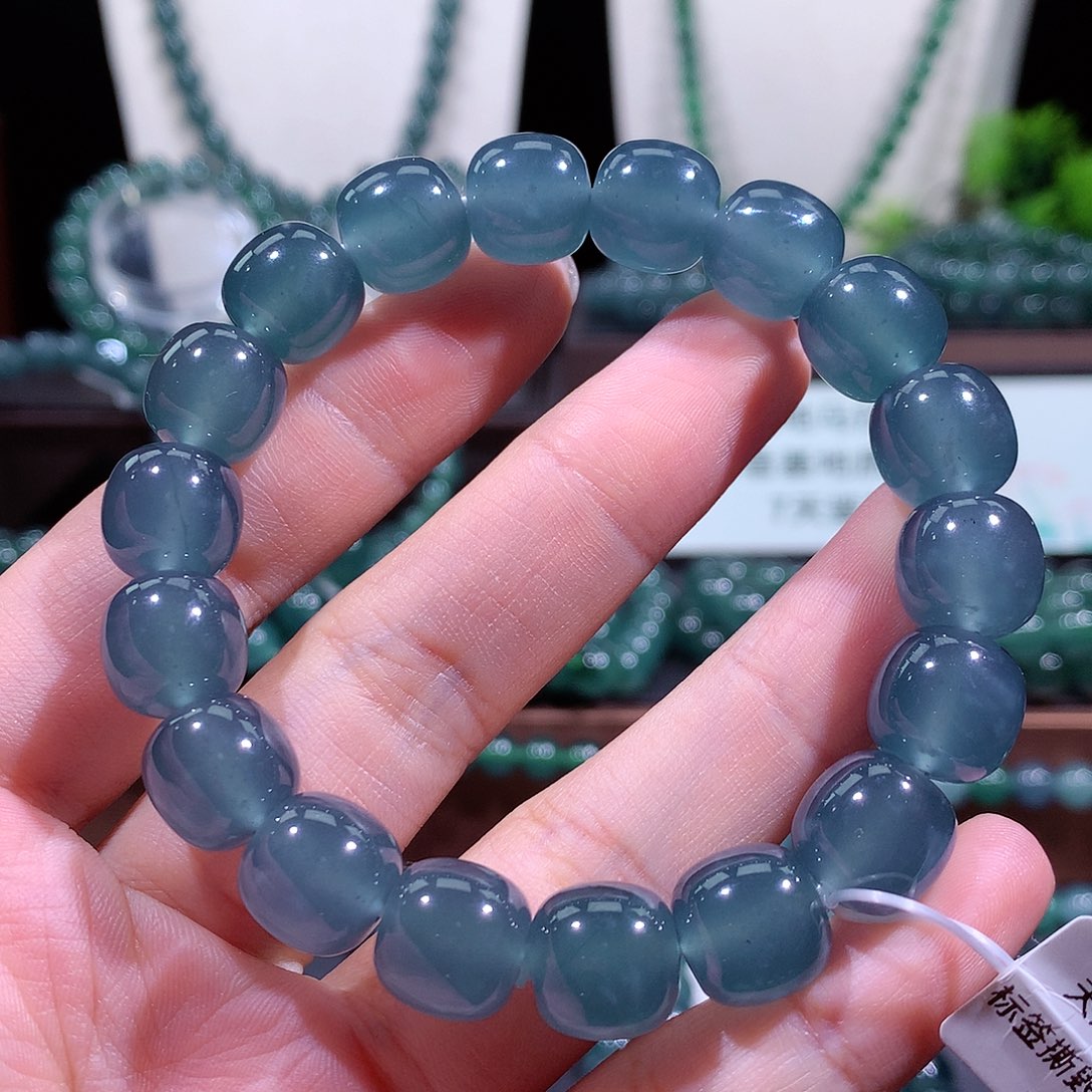 S***r翡翠未镶嵌手链天然a货翡翠手串12