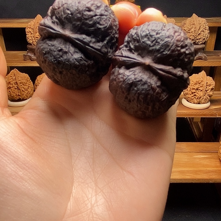 把件文玩核桃七彩元宝40mm