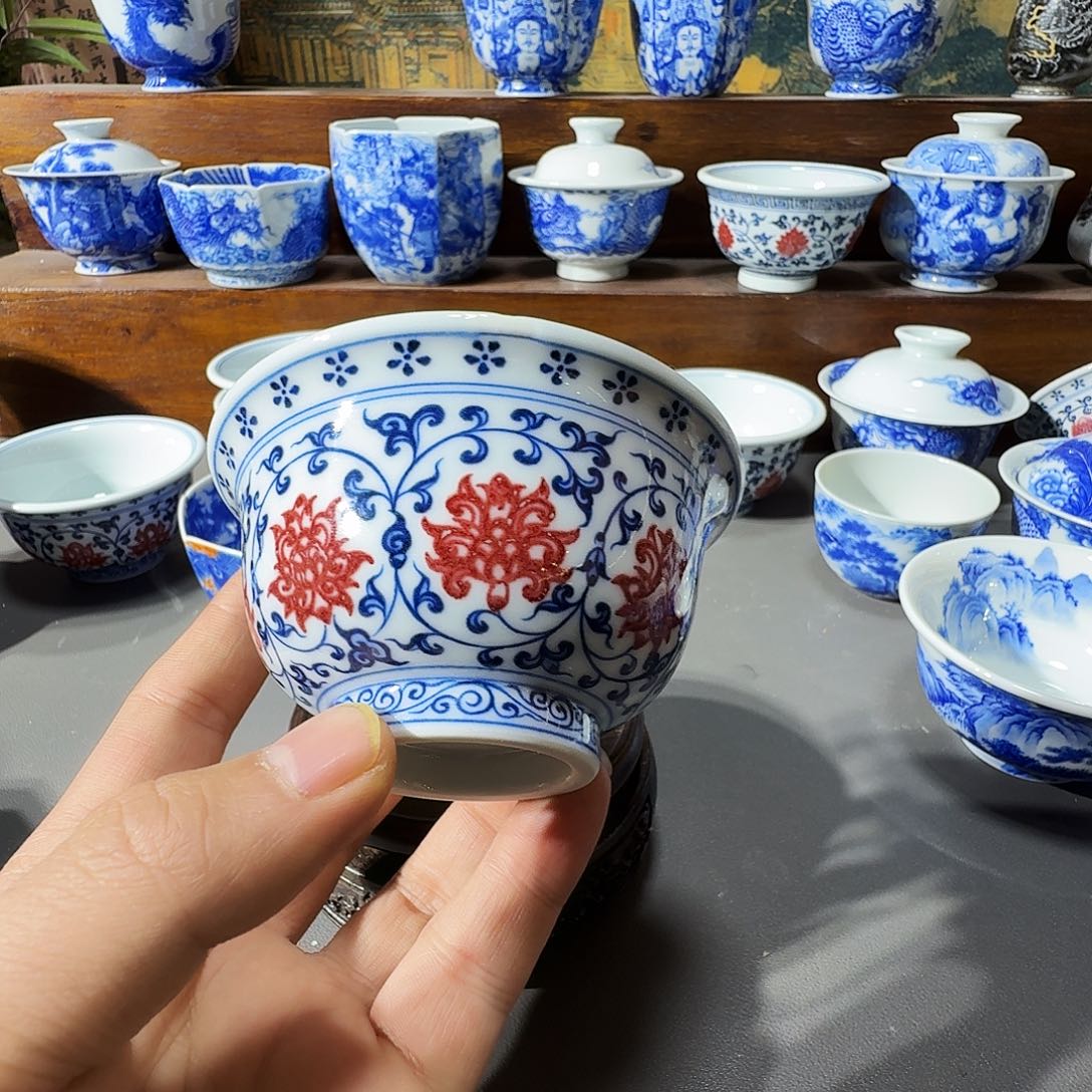 泥塑主人杯手工手绘微微瑕