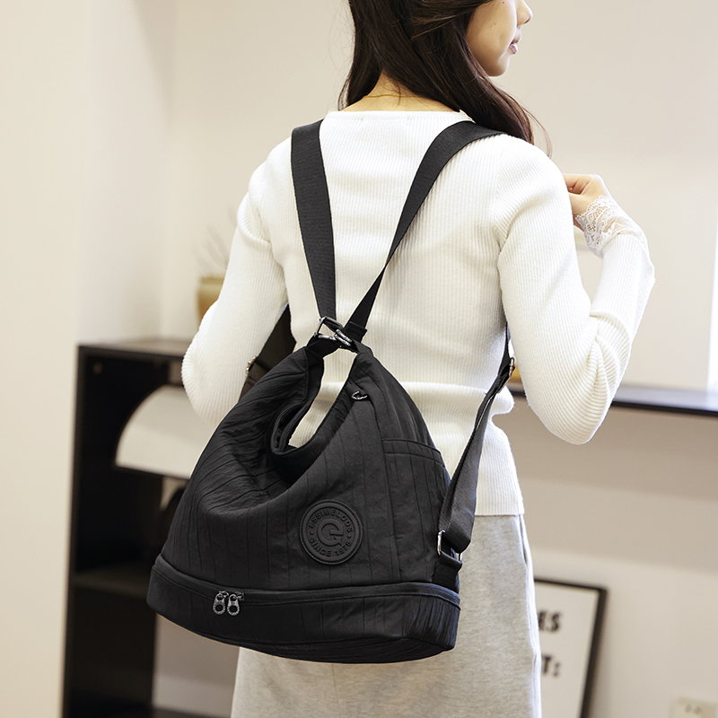 2511新款百搭便携双肩包水洗日系妈咪包多功能韩版通勤单肩包