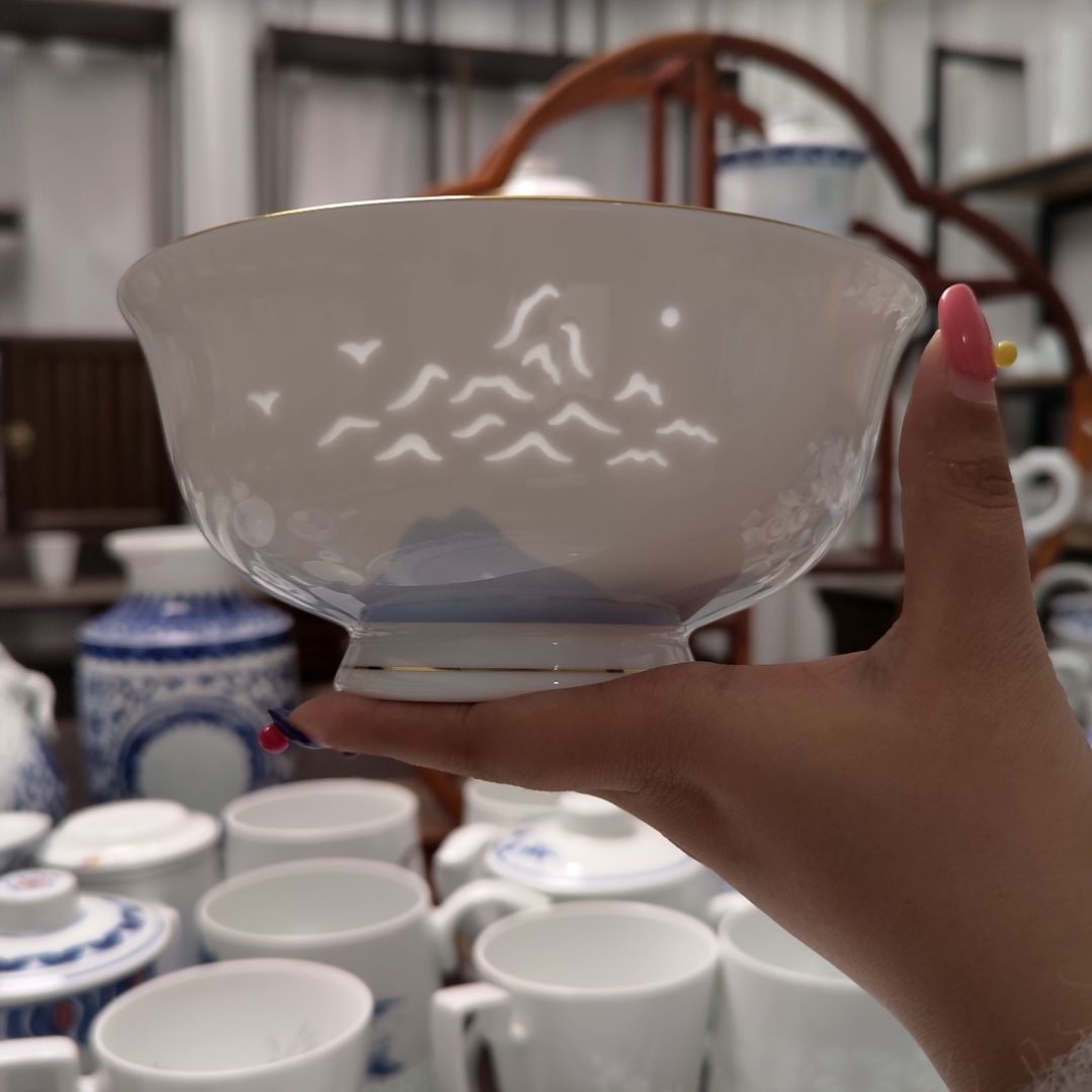 陶瓷天青6寸新款面碗两只装