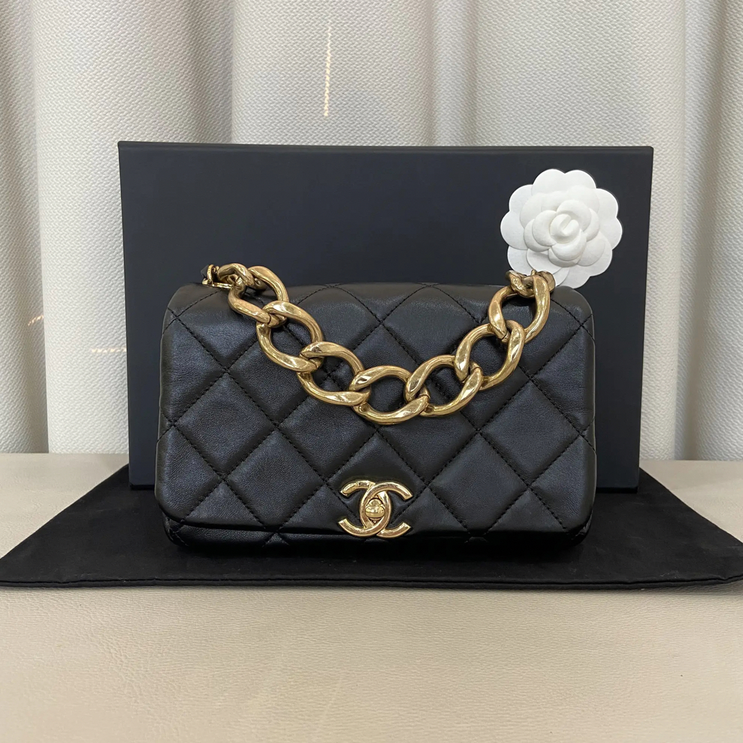 99新 Chanel/香奈儿 chanel 22a 珐琅链条方胖子 /99新/优选