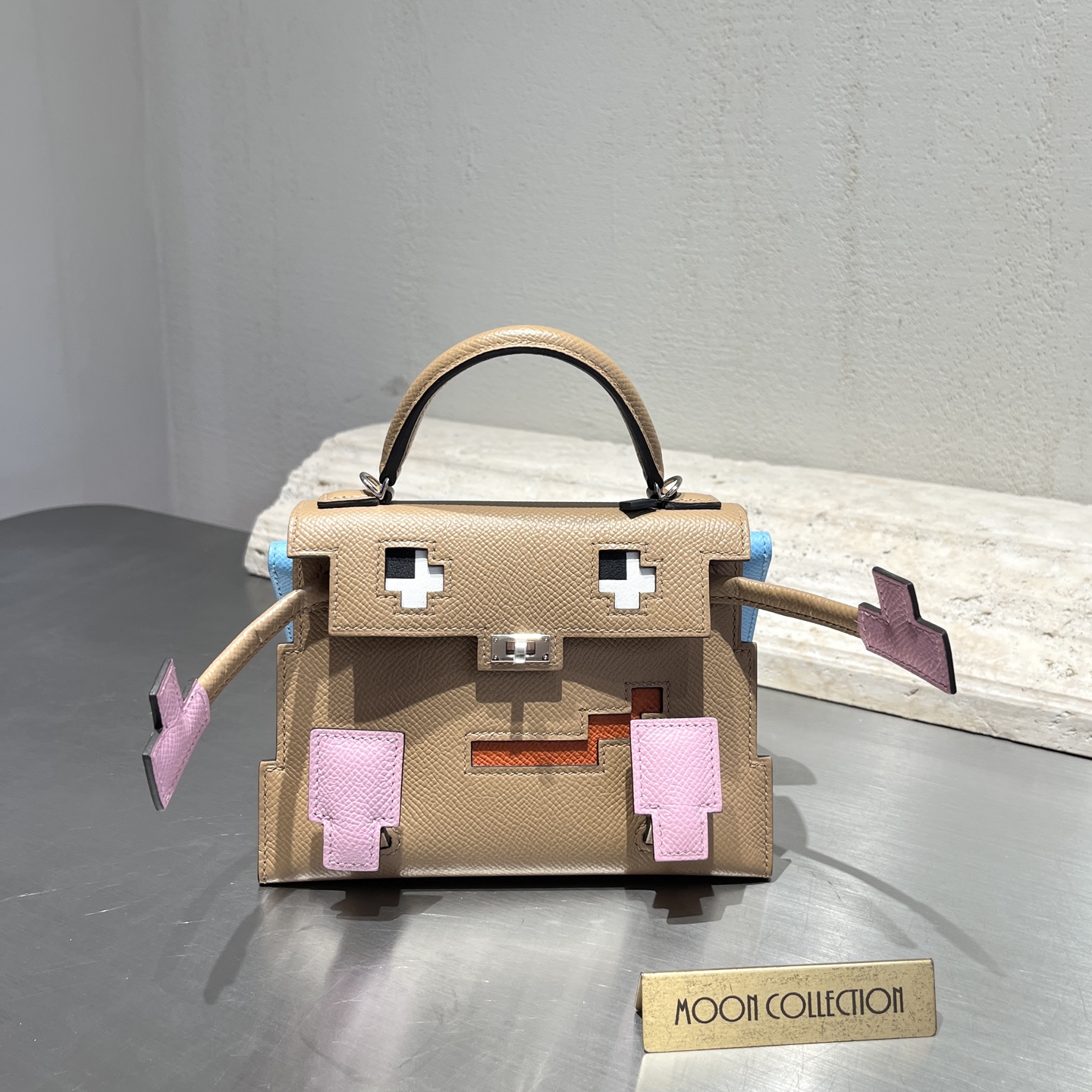 未使用 Hermes/爱马仕 全新正品Kelly Doll 马赛克 0M奶茶色 u刻