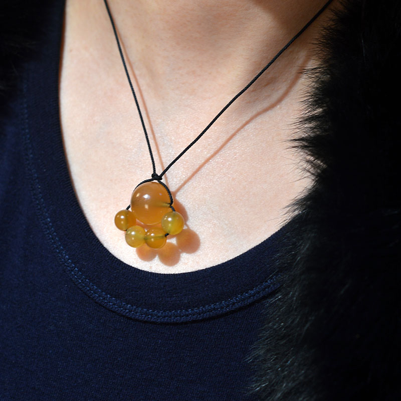 非金属布艺项链 天然蜜色驴蹄子猫爪锁骨链手机链百搭男女守护