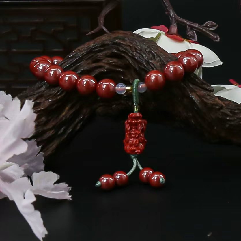 含辰砂工艺品AD375精品朱砂手串-（无礼盒）