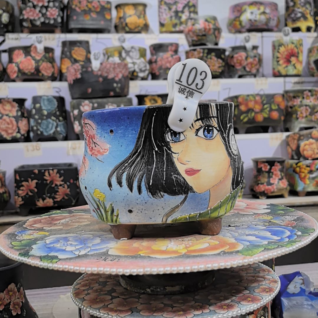 红泥花盆景德镇花盆