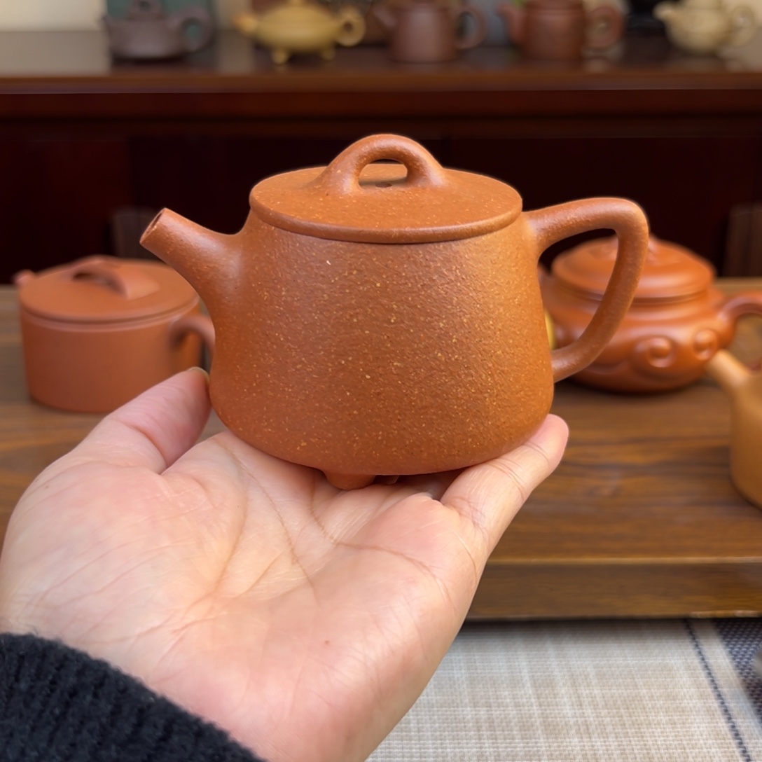 茶壶紫砂黄降坡平盖高石瓢全手170cc