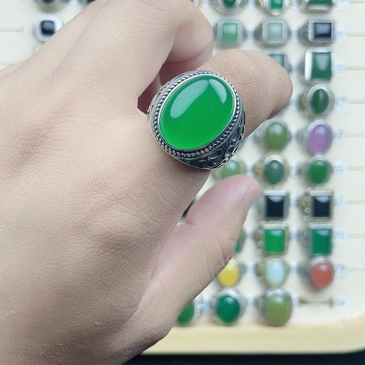 葑***爱玛瑙/玉髓银S925镶嵌戒指