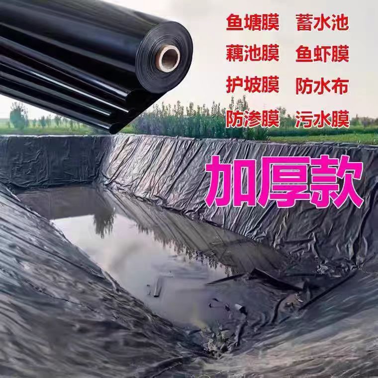 防水布鱼塘膜黑塑料薄膜土工膜鱼塘防渗膜耐用加厚蓄水池专用膜