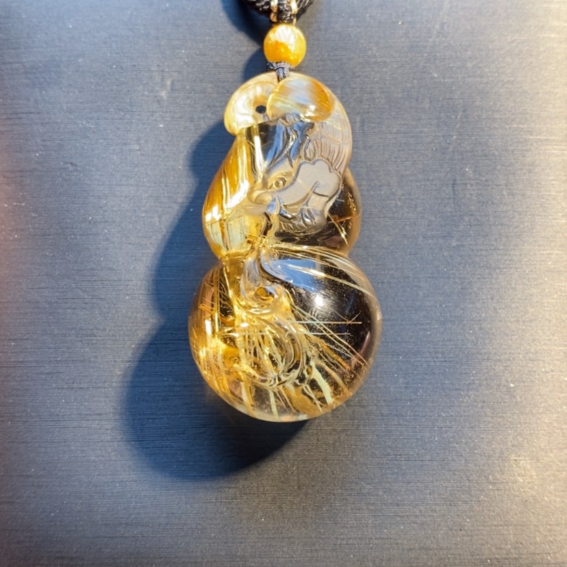 【闪购商品】水晶颈饰未镶嵌天然钛晶葫芦吊坠