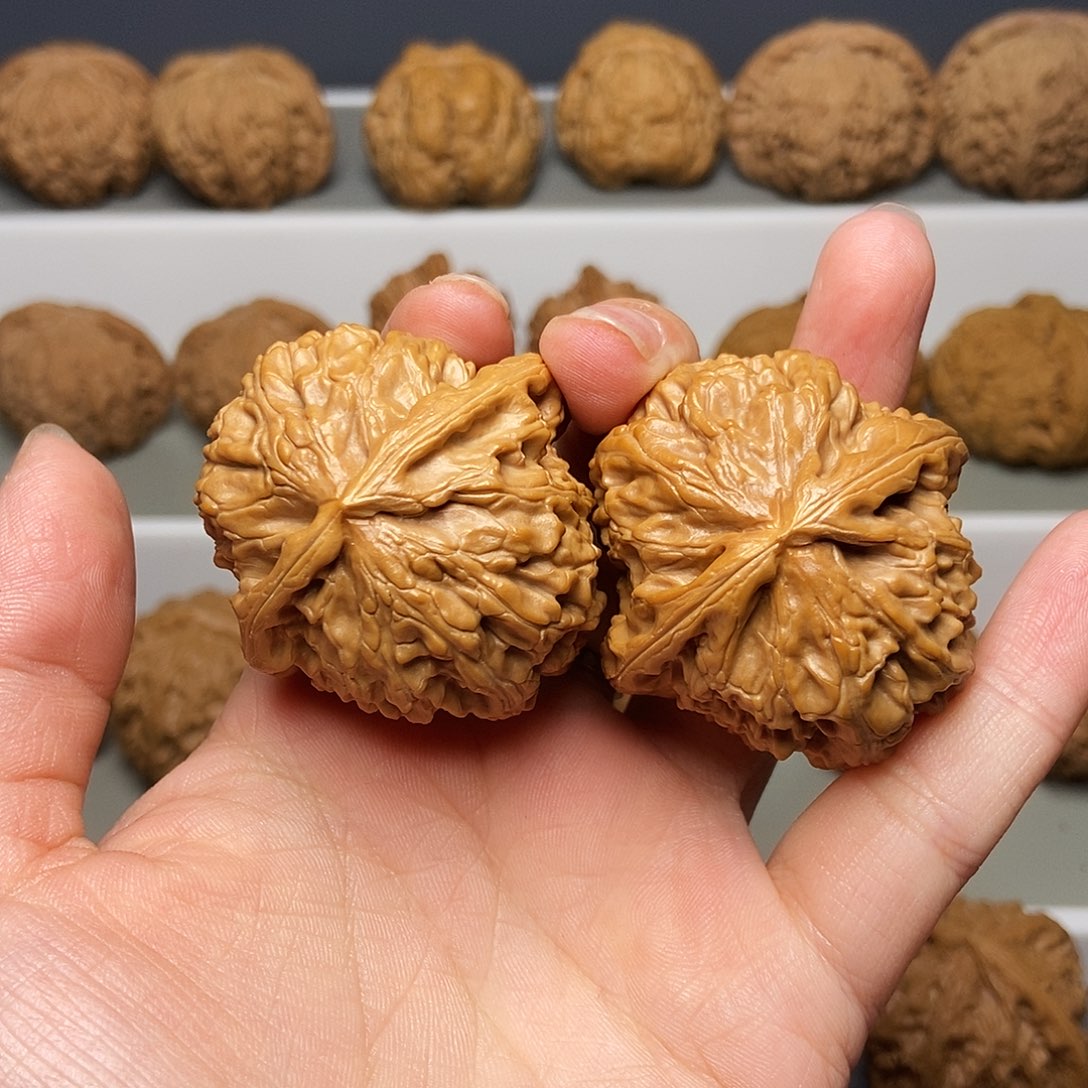 P***丶文玩核桃吊坠42边肚同尺白狮子