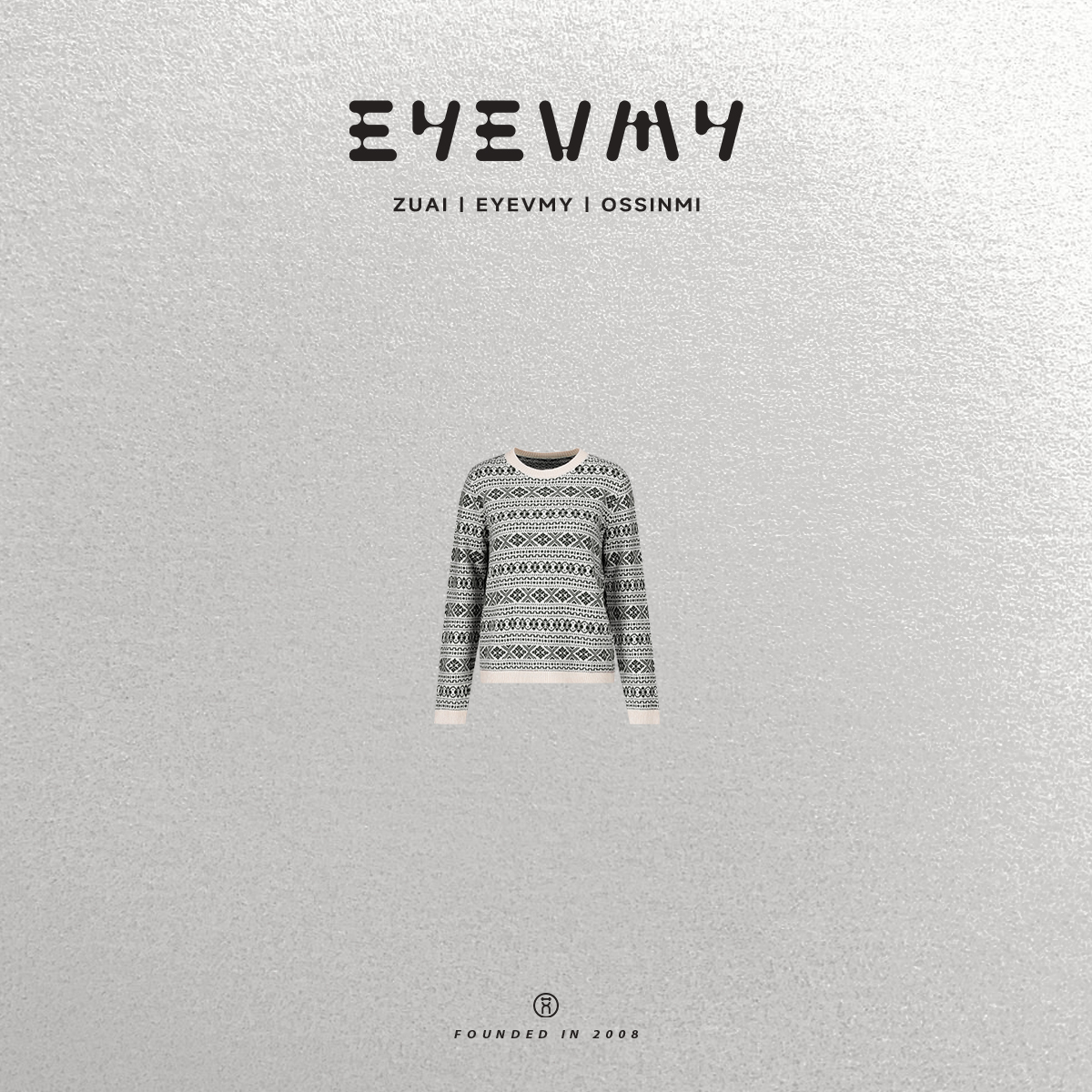 【费尔岛花镜】复古提花氛围感浣熊毛羊毛混纺圆领毛衣WT44FYQ052