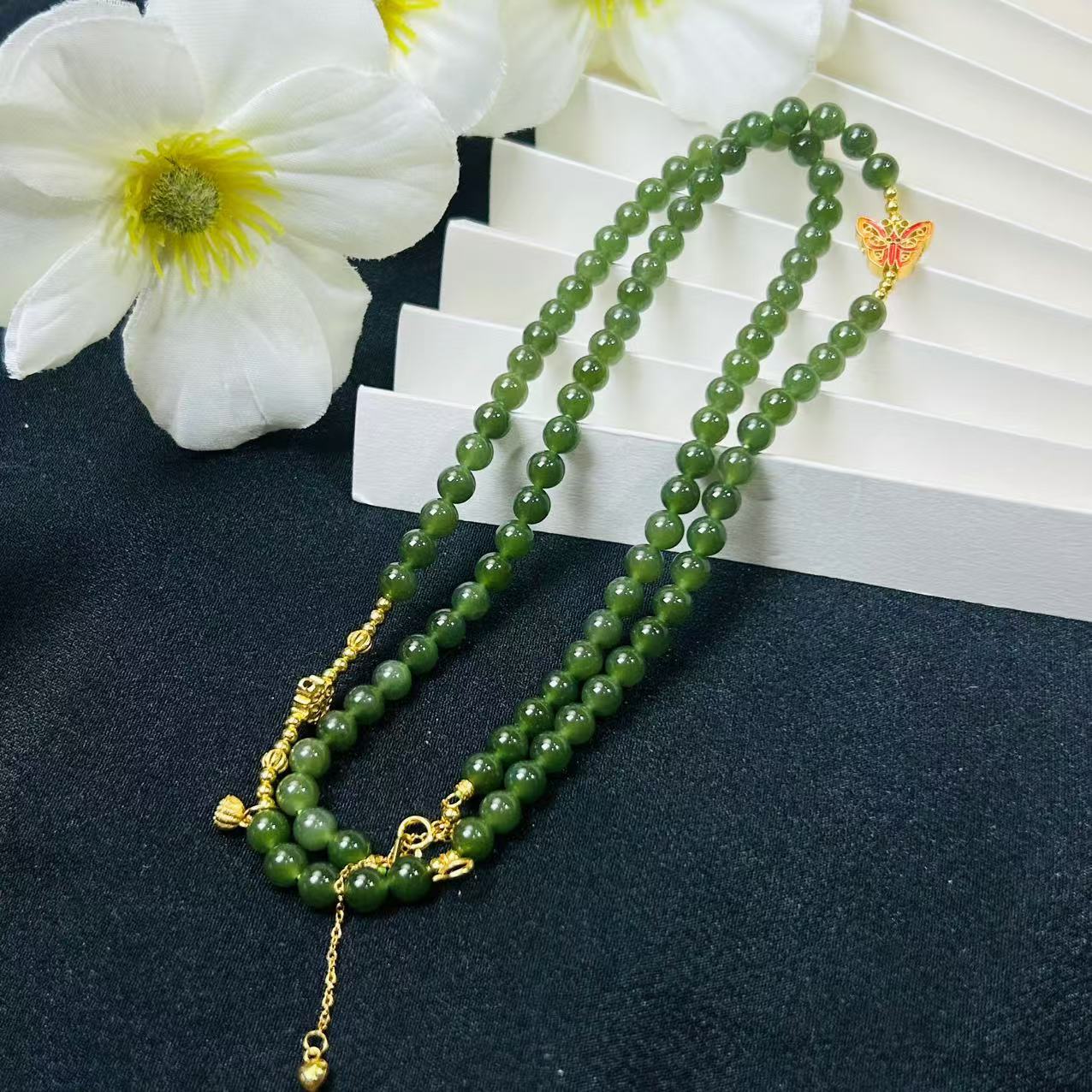 【睿泽鉴宝】S925和田玉蝴蝶项链 5mm/长60cm ZLX0437-QC